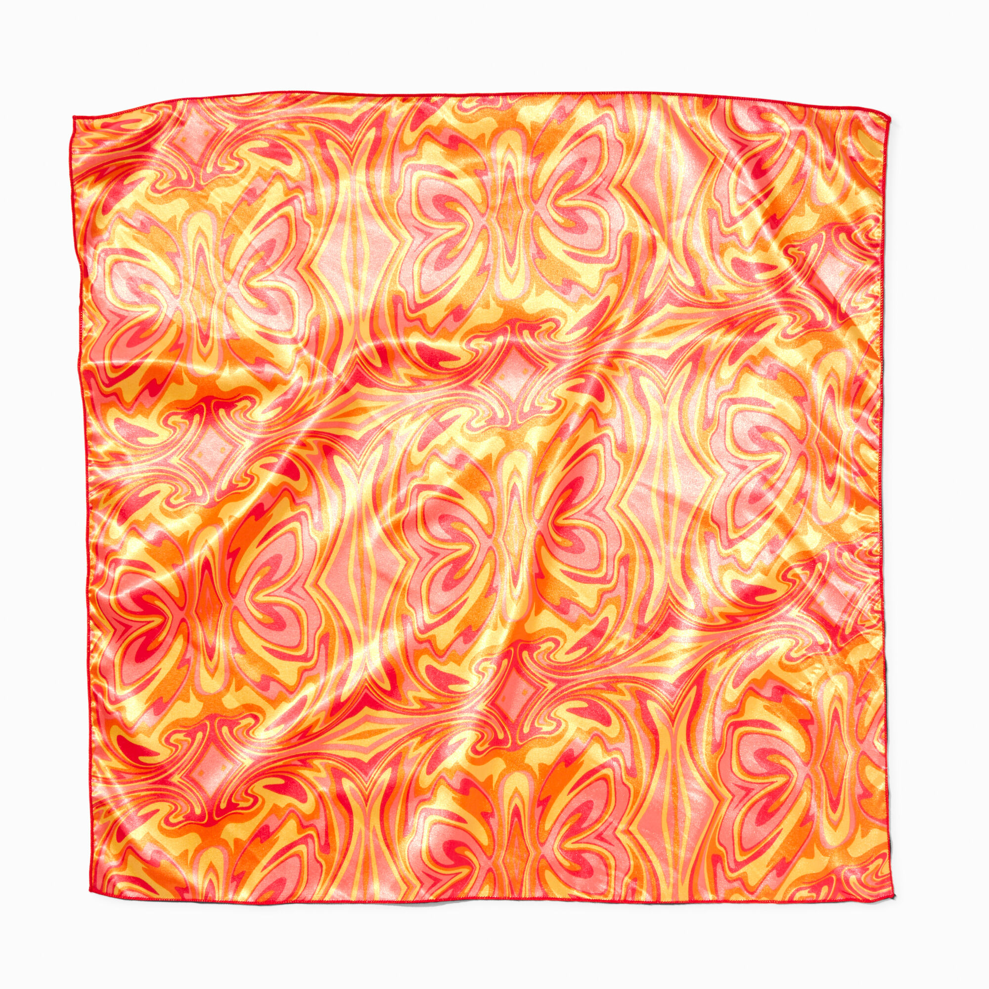 Bandeau bandana soyeux tourbillon melon orange,