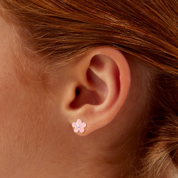 UV Color-Changing Flower Stud Earrings - 3 Pack,