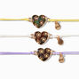 Daisy Heart Gem Adjustable Friendship Bracelets - 3 Pack,