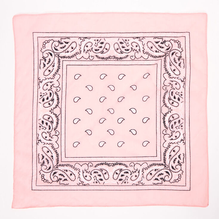 Paisley Bandana Headwrap - Baby Pink,