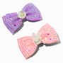 Sequin Easter Pastel Hair Bow Clips - 2 Pack,