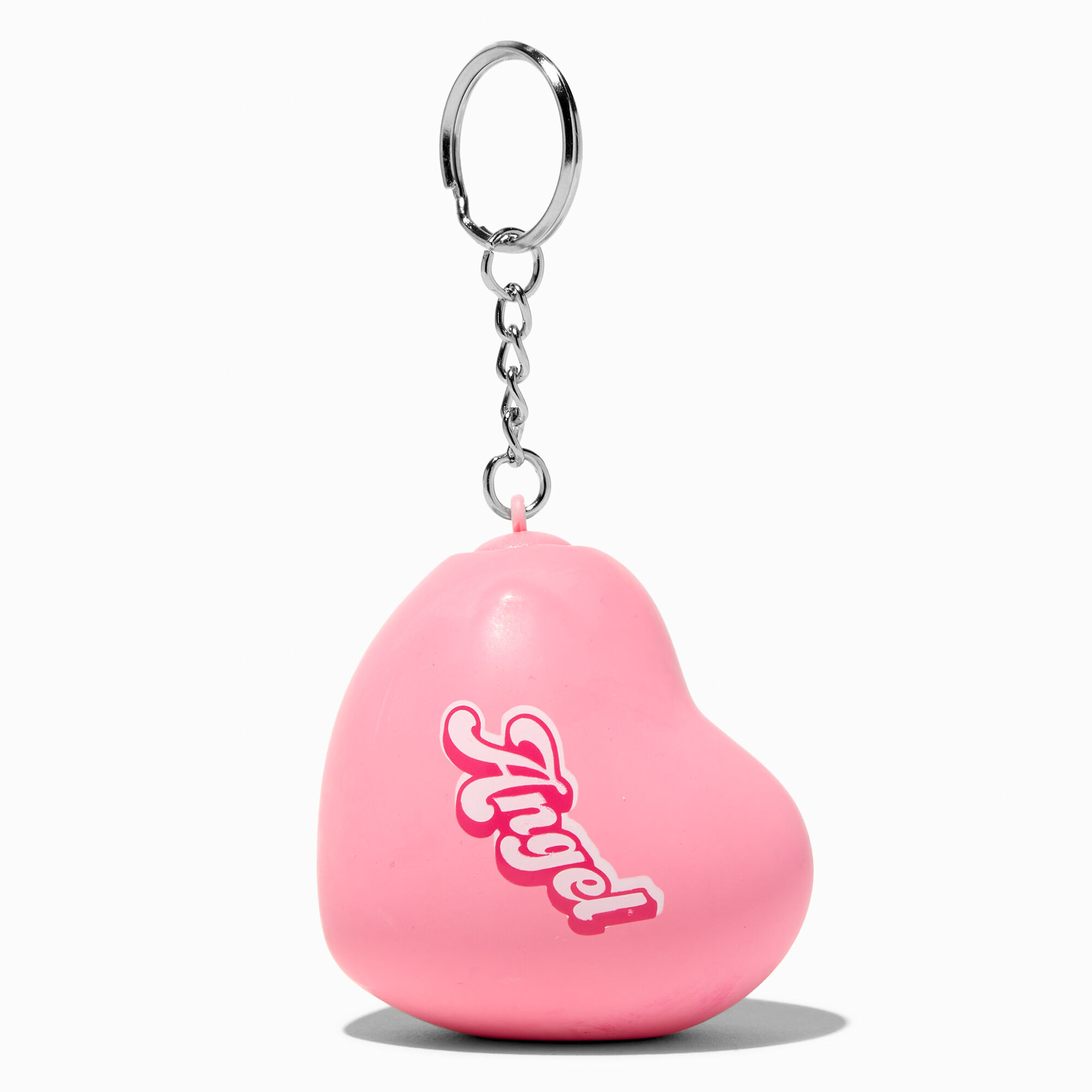 View Claires Angel Heart Stress Ball Keychain Pink information