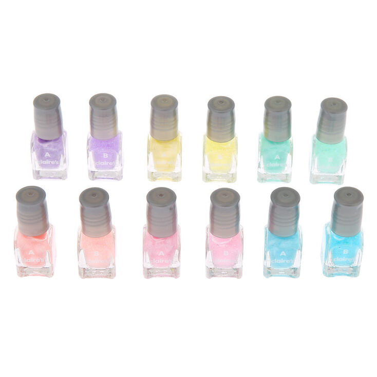 Glitter Pastel Mini Nail Polish Set - 12 Pack,