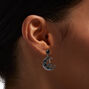 Black Crescent Moon Star 1&quot; Drop Earrings,