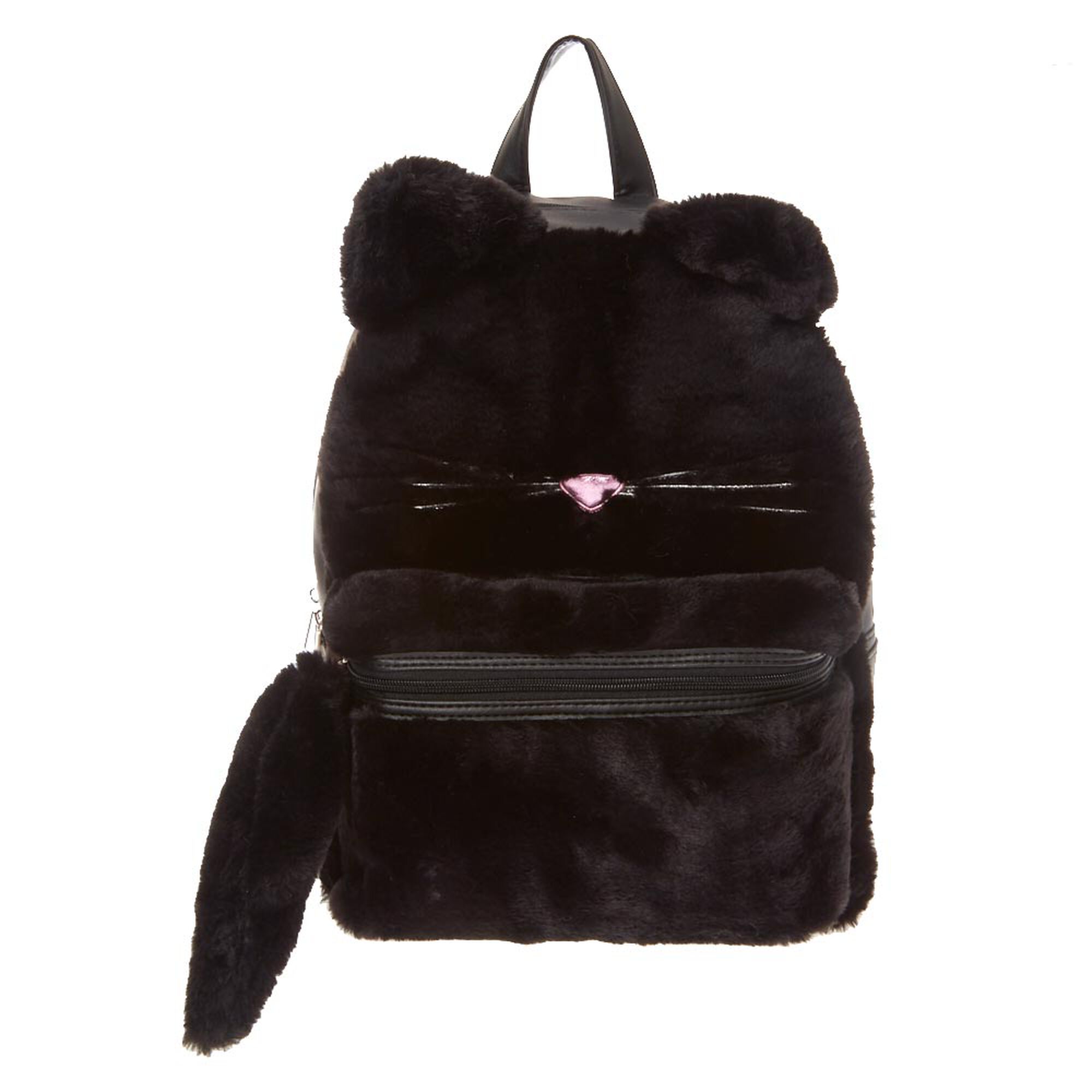 Furry Black Cat Backpack Claire's US