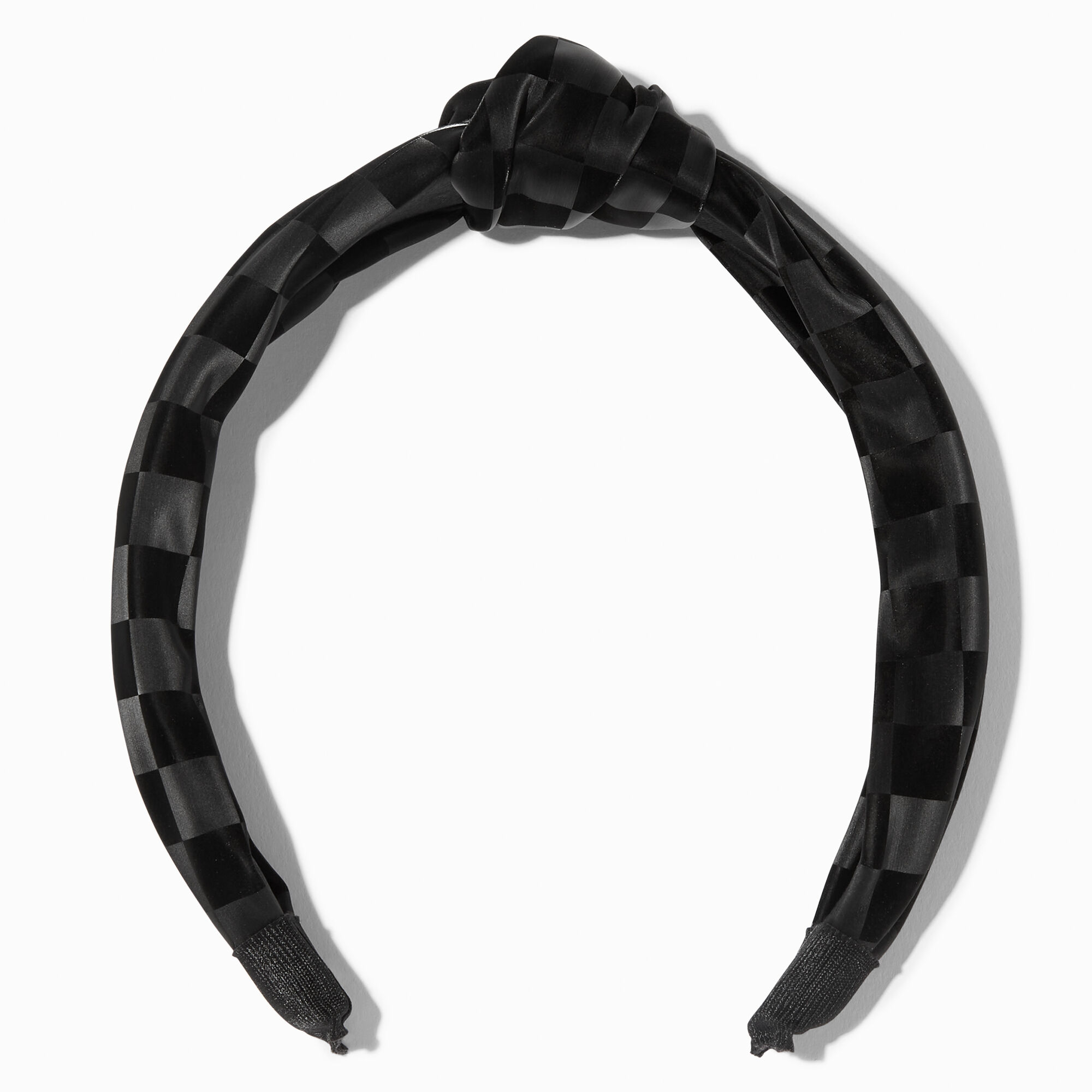 View Claires Check Knotted Headband Black information