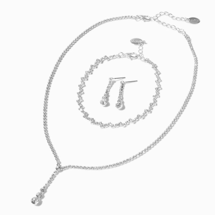 Silver-tone Delicate Teardrop Y-Neck Jewelry Set - 3 Pack,