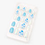 Clouds Stiletto Press On Faux Nail Set - Blue, 24 Pack,