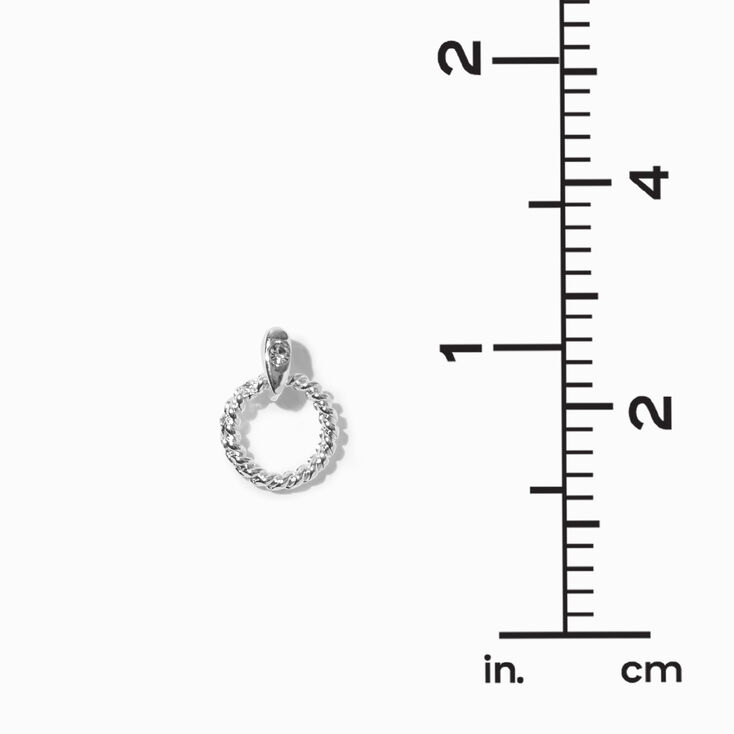 Silver-tone Mini Doorknocker Heart Crystal Stud Earrings - 9 Pack,
