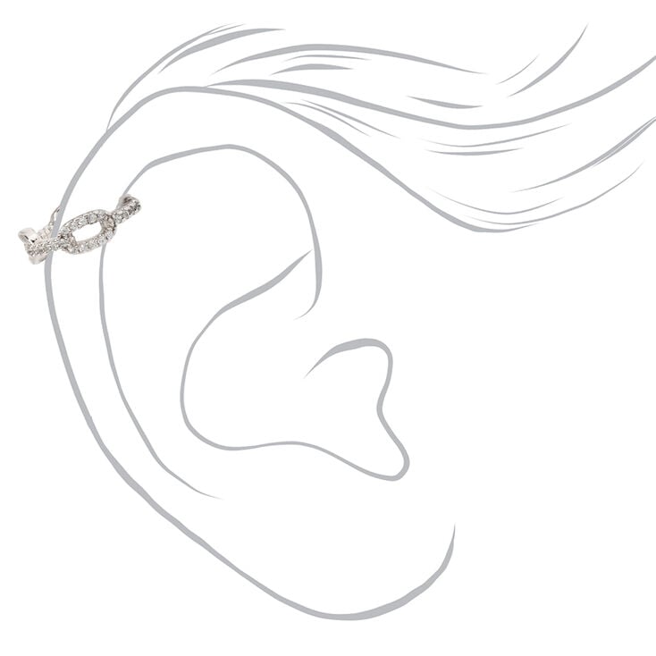 Silver 18G Chain Link Helix Hoop Earring,