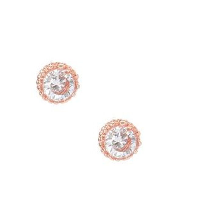 18kt Rose Gold Plated Cubic Zirconia Stud Earrings Claire S 18kt Rose Gold Plated Cubic Zirconia Stud Earrings