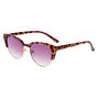 Leopard Browline Cat Eye Sunglasses - Brown,
