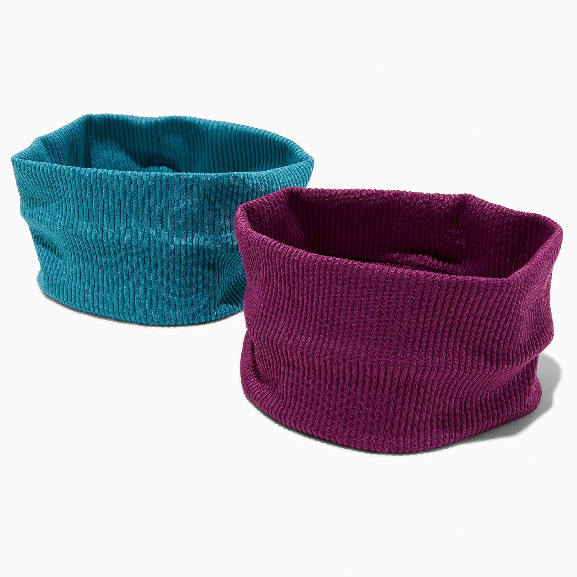 Teal & Purple Ribbed Headwraps - 2 Pack,