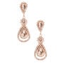Rose Gold 2&quot; Petal Teardrop Drop Earrings,