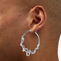 Silver-tone Snake Large Hoop Earrings,