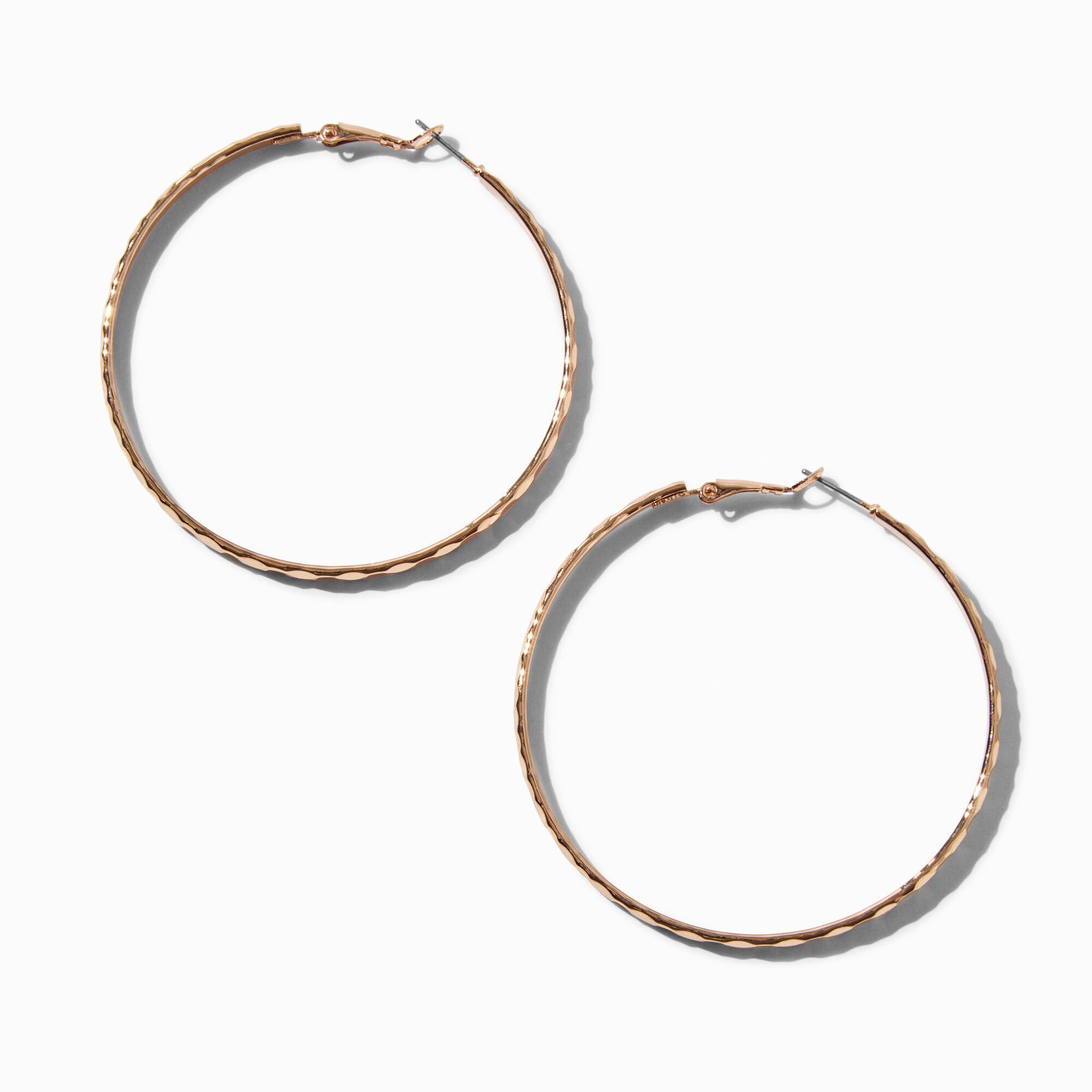 Gold-tone Large Textured Hoop Earrings,