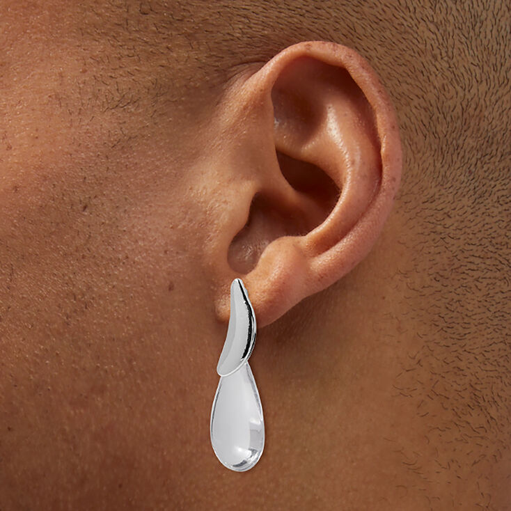 Clear Lucite Teardrop Linear Drop Earrings,