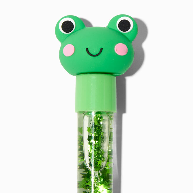 Green Frog Water-Filled Star Glitter Pen,