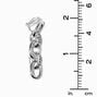 Crystal &amp; Silver-tone Chunky Chain Clip On Drop Earrings,