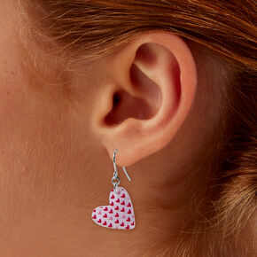 Red &amp; Pink Heart Pattern 1&quot; Drop Earrings,