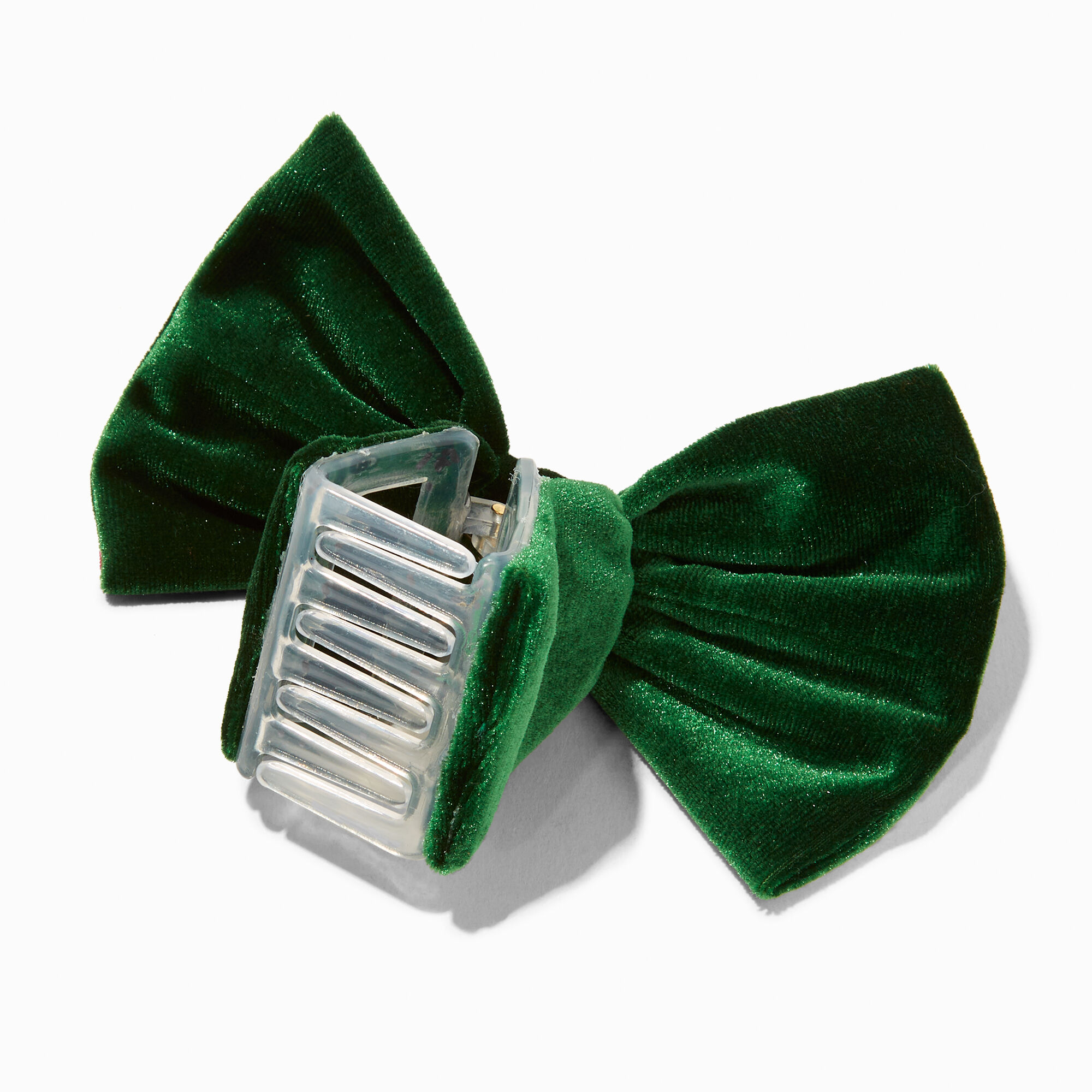 Green Velvet Bow Hair Claw,