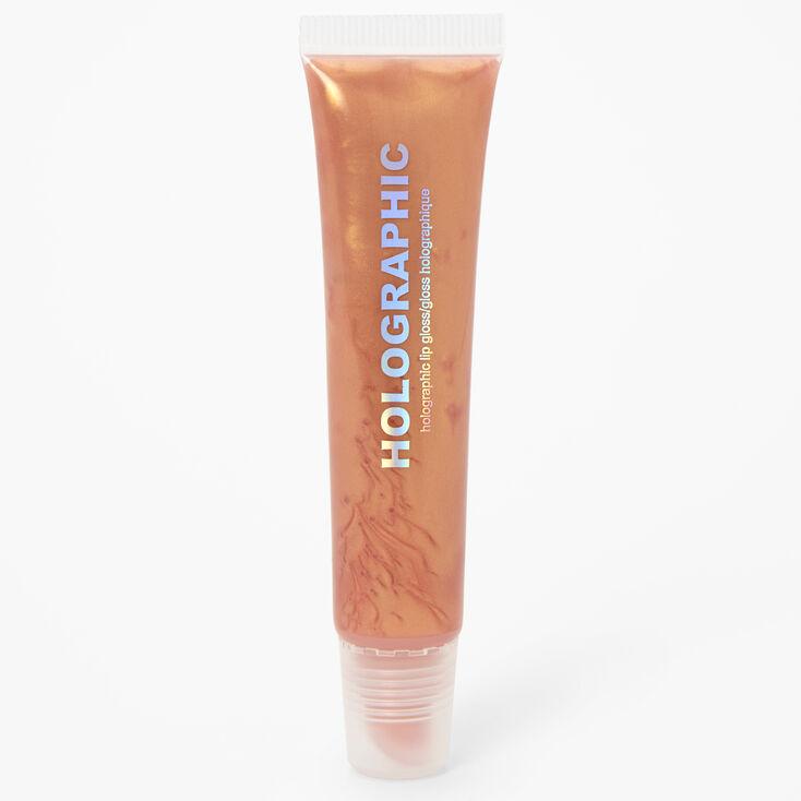 Holographic Rose Gold Glossy Lip Gloss Tube,