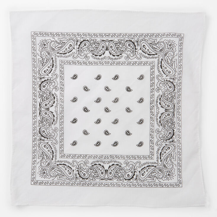 Claire&#39;s Club Paisley Bandana Headwrap - White,