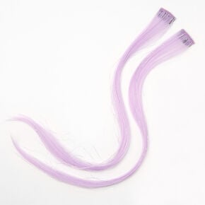 Tinsel Faux Hair Clip In Extensions - Lilac, 2 Pack,