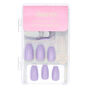 Lot de 24 faux ongles unis m&eacute;tallis&eacute;s de couleur violette,