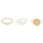 Lot de 3 bagues de phalange esprit libre en m&eacute;taux mixtes,