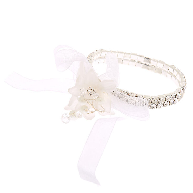 Rhinestone Frosted Flower Corsage,