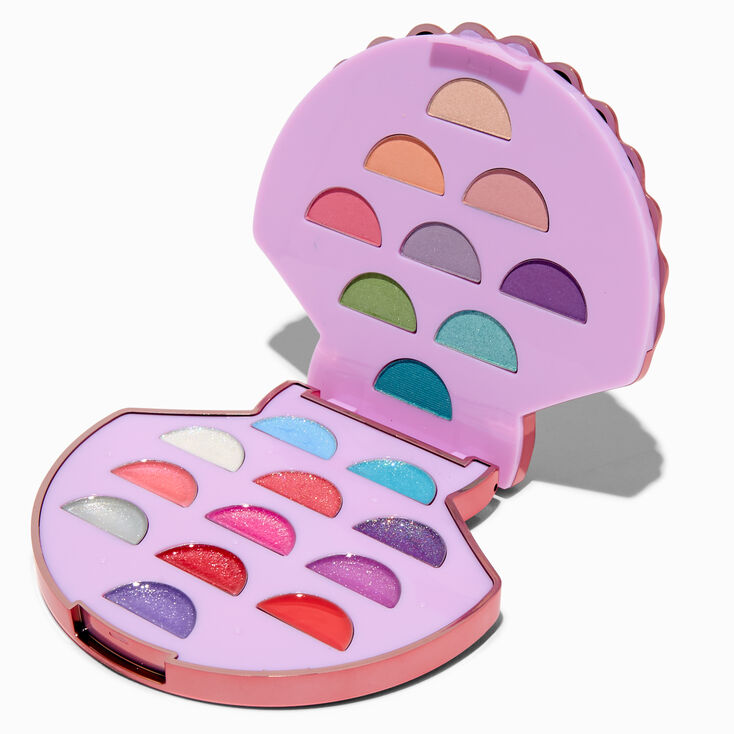 Palette compacte de maquillage coquillage holographique,