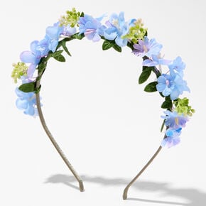 Petite Blue Flower Crown Headband,
