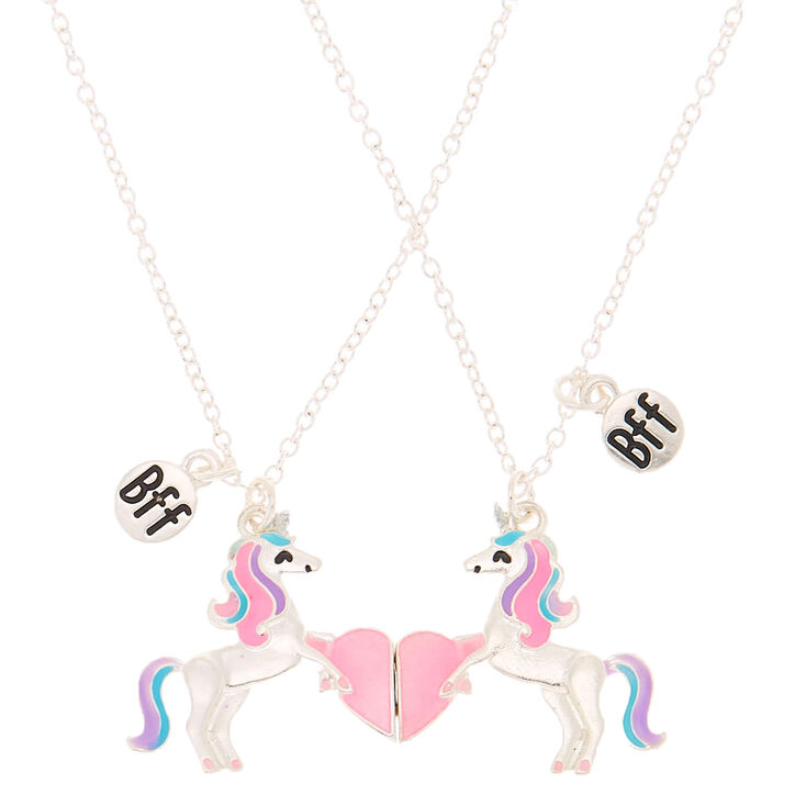 Lot de 2&nbsp;colliers best friends &agrave; pendentif licorne c&oelig;ur,