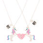 Lot de 2&nbsp;colliers best friends &agrave; pendentif licorne c&oelig;ur,