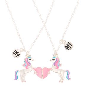 Best Friends Unicorn Heart Pendant Necklaces - 2 Pack,