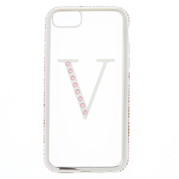 Pink Stone V Initial Phone Case - Fits iPhone 6/7/8,