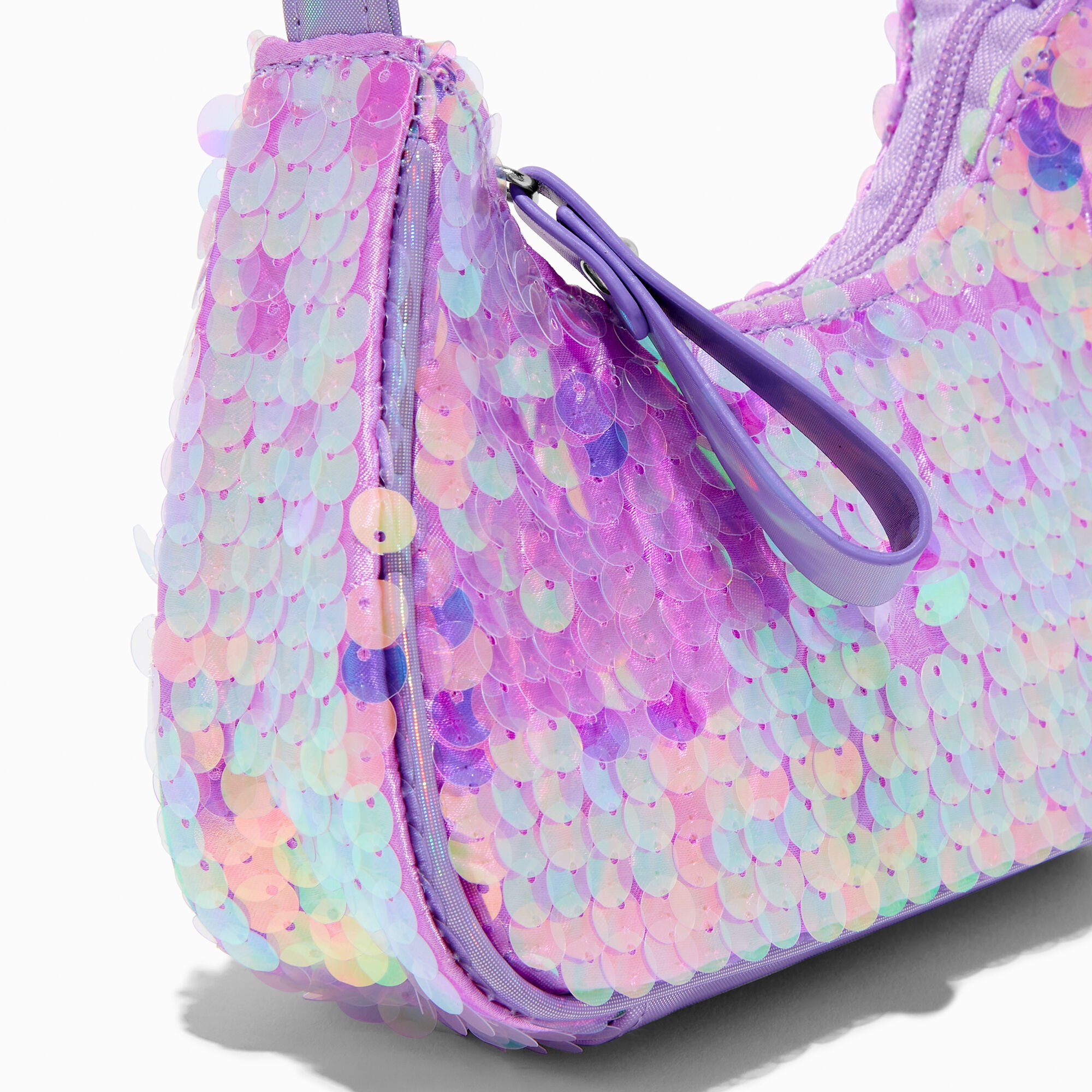 Claire's Club Purple Sequin Shoulder Bag,