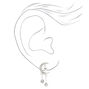 Silver Cubic Zirconia Celestial Clip-On Earrings,