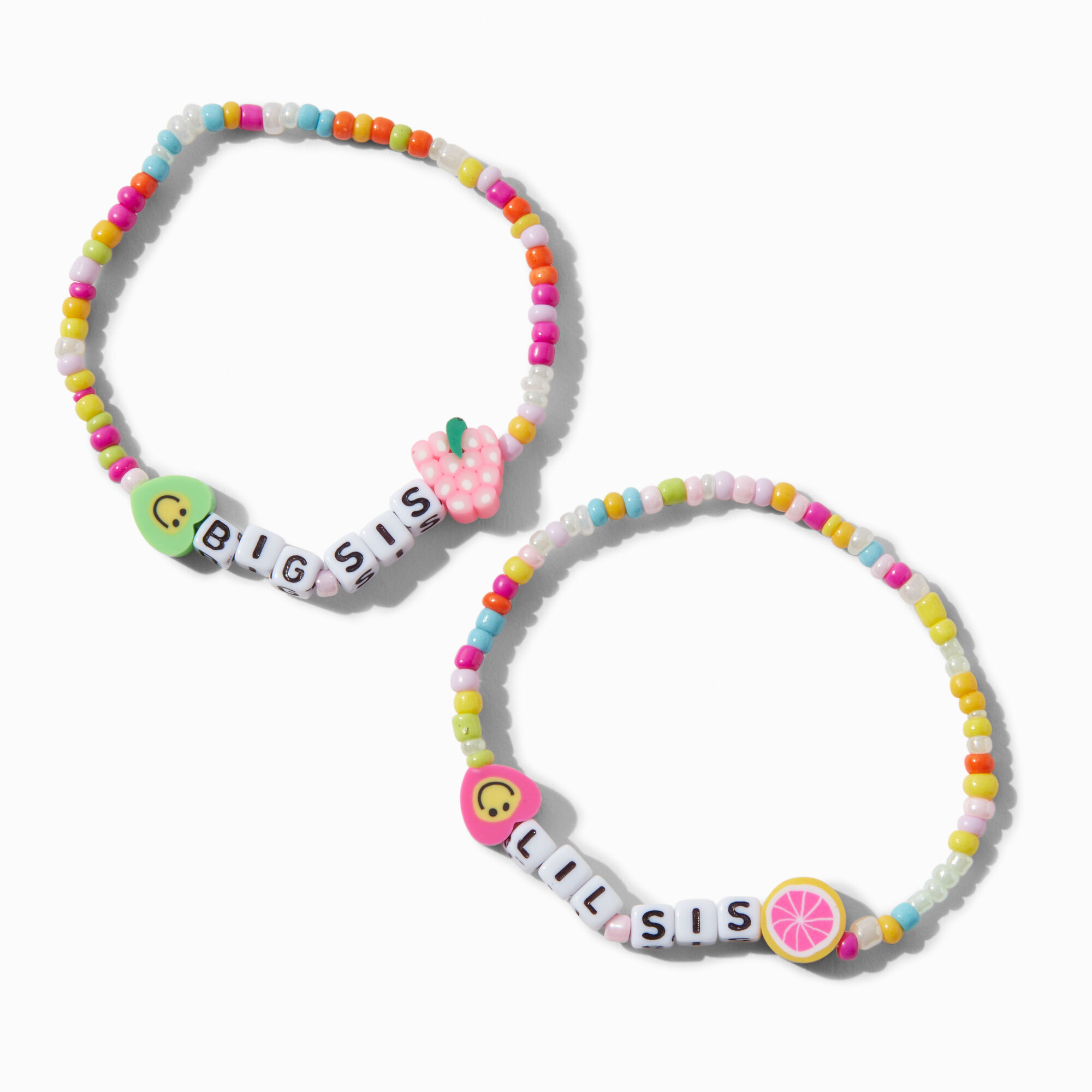 View Claires Best Friends Big Sis Little Beaded Stretch Bracelets 2 Pack Rainbow information