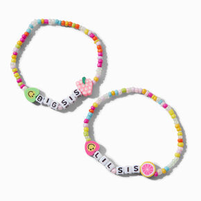 Bracelets &eacute;lastiques perl&eacute;s Big Sis et Little Sis best friends&nbsp;- Lot de 2,