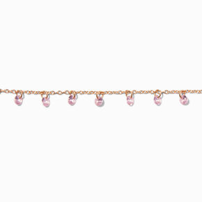 Bracelet de cha&icirc;ne couleur dor&eacute;e breloque confetti en zircon cubique d&#39;imitation rose,