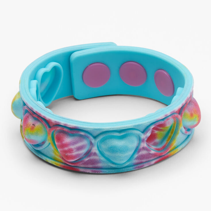 Tie Dye Heart Popper Bracelet,