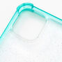 Mint Glitter Clear Phone Case - Fits iPhone 12 Mini,