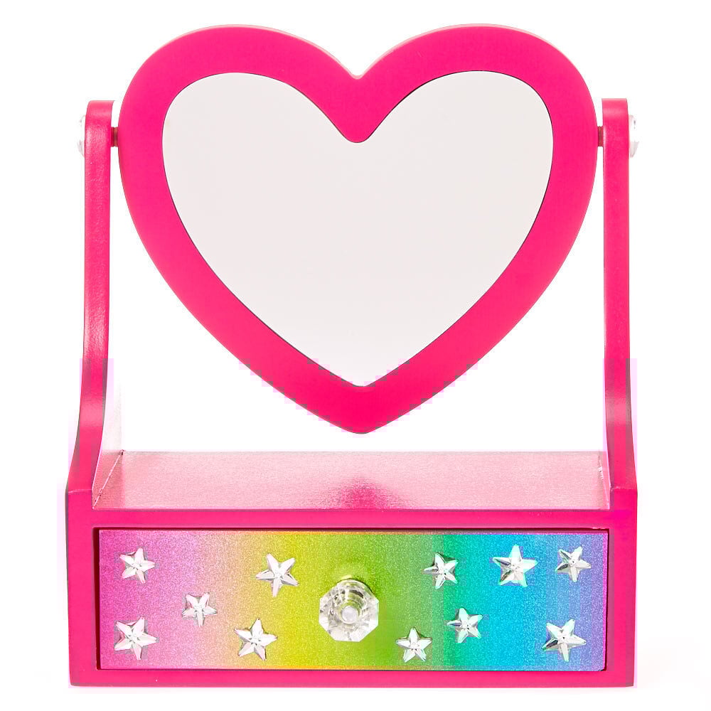 Rainbow Bling Amoire with Heart Mirror,