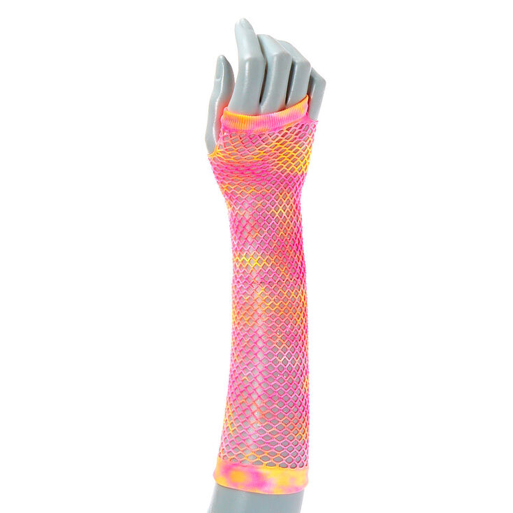 Claire's Mitaines en résille roses effet tie-dye