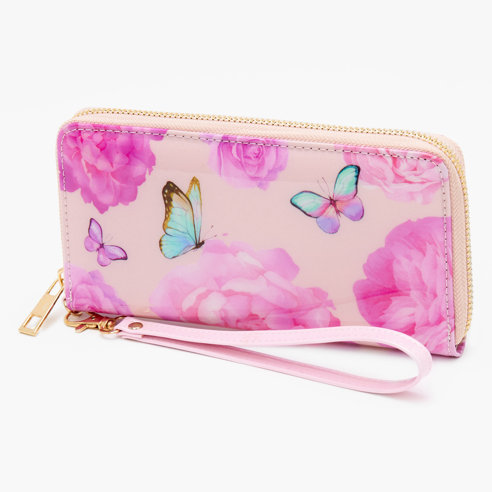 Floral Butterfly Wristlet - Pink