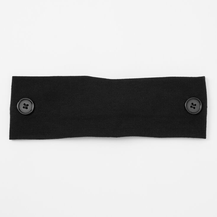 Bandeau &agrave; boutons couleur unie - Noir,