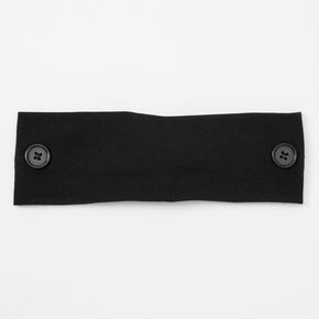 Solid Button Headwrap - Black,