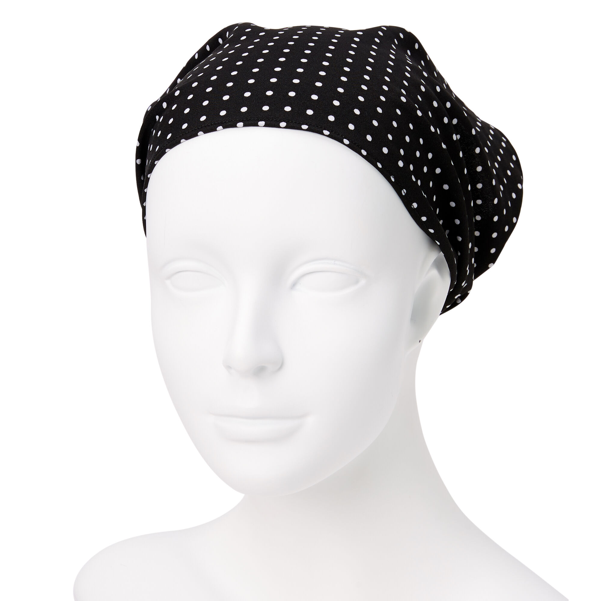 Black & White Polka Dot Head Scarf,